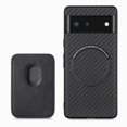 thumbnail image 1 of Cutyskin Carbon Fiber Texture PU Leather Case for Google Pixel 6 Pro, with Detachable Card Holder, Compatible Magsafe Charging, Ultra Thin Design Shockproof Phone Case for Google Pixel 6 Pro, Black, 1 of 6