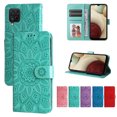 thumbnail image 1 of Cutyskin Case for Samsung A12 4G,Wallet Case,PU Leather Flip,Kickstand,Double Magnetic Clasp,Embossed Mandala Flower Lanyard Protective PU Leather Cover for Samsung Galaxy A12 4G, Green, 1 of 12