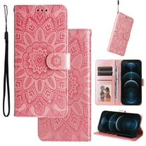 Cutyskin Case for Samsung S8,Wallet Case,PU Leather Flip,Kickstand,Double Magnetic Clasp,Embossed Mandala Flower Lanyard Protective PU Leather Cover for Samsung Galaxy S8, Rosegold