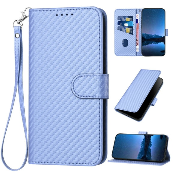 Cutyskin Case for iPhone XS / X, [Wrist Strap Lanyard] RFID Blocking Card Slots Kickstand [Shockproof TPU Shell], Premium PU Leather Solid Color Magnetic Clasp Durable Flip Cover, Lightpurple