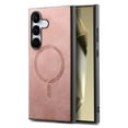 thumbnail image 1 of Cutyskin PU Leather Phone Case for Samsung Galaxy S23 FE with Magnetic Car Mount & Wireless Charging – Skin-Feel Luxury Shockproof Screen Camera Protection Cover for Galaxy S23 FE, Pink, 1 of 10