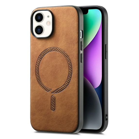 Cutyskin PU Leather Phone Case for iPhone 11 with Magnetic Car Mount & Wireless Charging – Skin-Feel Luxury Shockproof Screen Camera Protection Cover for iPhone 11, Brown