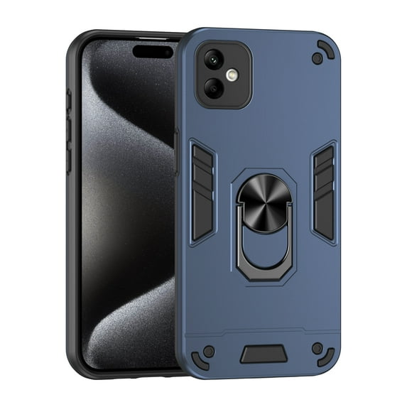 Cutyskin for Samsung Galaxy A05 Case, Ring Holder with Camera Lens Protection & Kickstand Military Grade Drop Tested Shockproof Heavy Duty Protective Magnetic Phone Case, Navyblue