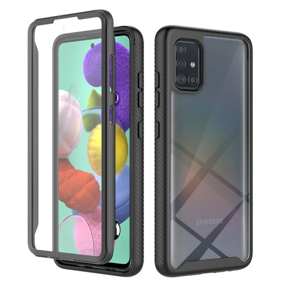 Cutyskin for Samsung Galaxy A51 4G Case, with Built in Screen Protector Heavy Duty Drop Protection, 2 in 1 Full Body Rugged Shockproof Dust Proof Dual Layer Tough Protective Phone Cover, Black