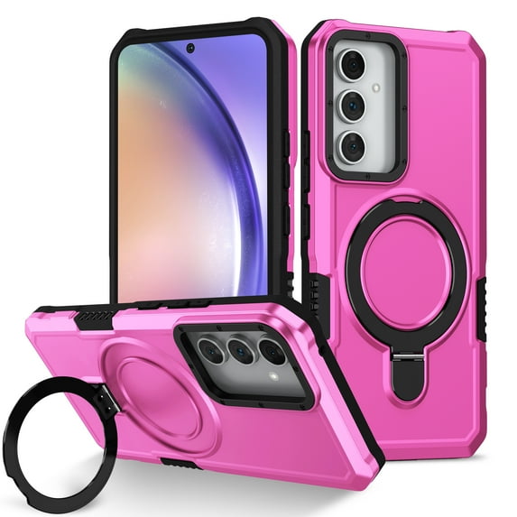 Cutyskin for Samsung Galaxy A54 5G Case with 135° Adjustable Ring Kickstand, for Women Men, Military Drop Protection Armor Shock Absorbent Rugged Phone Case for Samsung Galaxy A54 5G, Pink