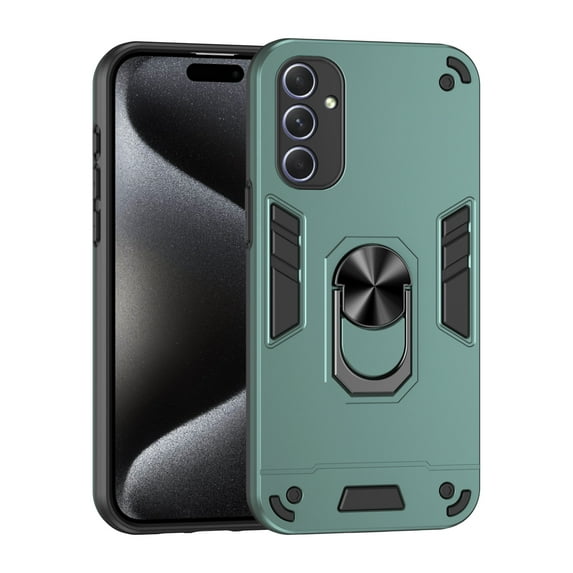 Cutyskin for Samsung Galaxy A54 5G Case, Ring Holder with Camera Lens Protection & Kickstand Military Grade Drop Tested Shockproof Heavy Duty Protective Magnetic Phone Case, Darkgreen