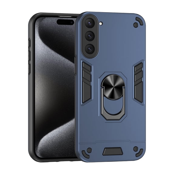 Cutyskin for Samsung Galaxy S23 Case, Ring Holder with Camera Lens Protection & Kickstand Military Grade Drop Tested Shockproof Heavy Duty Protective Magnetic Phone Case, Navyblue