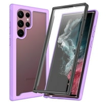 Cutyskin for Samsung Galaxy S24 Ultra Case, with Built in Screen Protector Heavy Duty Drop Protection, 2 in 1 Full Body Rugged Shockproof Dust Proof Dual Layer Tough Protective Phone Cover, Purple
