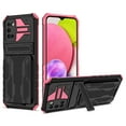 thumbnail image 1 of Cutyskin Samsung Glaxy A03S Armor Case with Hidden Card Holder Detachable Wallet Cover, Built-in Kickstand, Camera Lens Protection, Tough Rugged Shockproof Phone Case, Pink, 1 of 9