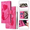 thumbnail image 1 of Cutyskin Wallet Case Designed for iPhone 8 Plus / 7 Plus | Cat Love Heart Embossed PU Leather TPU Inner Shockproof Phone Case with Strap | Card Holders Kickstand Magnetic Clasp Flip Case | Rose, 1 of 11