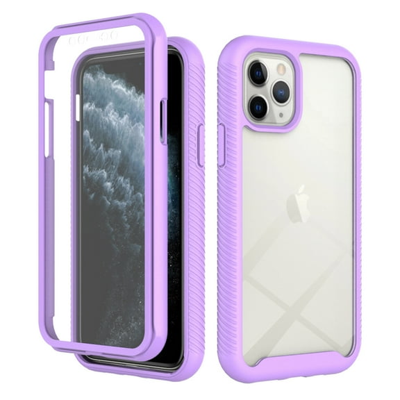 Cutyskin for iPhone 11 Pro Case, with Built in Screen Protector Heavy Duty Drop Protection, 2 in 1 Full Body Rugged Shockproof Dust Proof Dual Layer Tough Protective Phone Cover, Purple