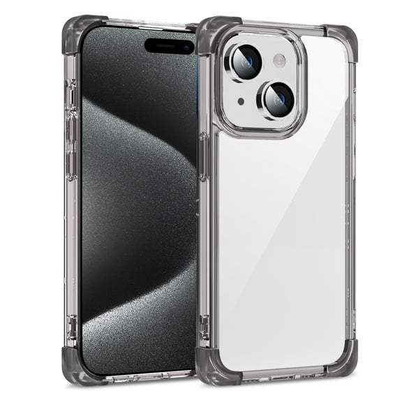 Cutyskin for iPhone 14 Case Support Wireless Charging, Military-Grade Protection, Resists Yellowing and Scratches, Shockproof Hybrid Rubber TPU Transparent Phone Case for iPhone 14, Black