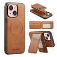 thumbnail image 1 of Cutyskin for iPhone 14 Plus Wallet Case, Detachable Credit Card Holder [RFID Blocking] [Compatible with MagSafe] Premium PU Leather Kickstand Back Flip Magnetic Clasp Shockproof Case, Brown, 1 of 11
