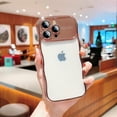 thumbnail image 1 of Cutyskin for iPhone 14 Pro Case for Girl Women, Cute Curly Wave Frame with Luxury Plating, Soft TPU Electroplated Edge Shockproof Full Camera Lens Film Potection Transparent Phone Case, Rosegold, 1 of 11