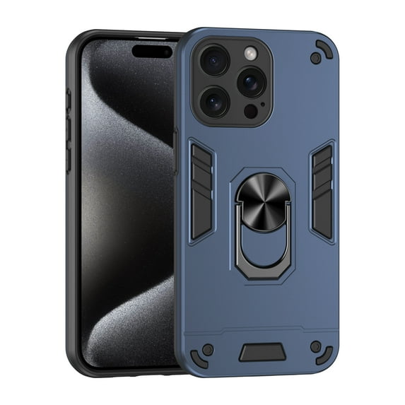 Cutyskin for iPhone 14 Pro Max Case, Ring Holder with Camera Lens Protection & Kickstand Military Grade Drop Tested Shockproof Heavy Duty Protective Magnetic Phone Case For iPhone 14 Pro Max, Navyblue