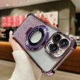 thumbnail image 1 of Cutyskin for iPhone 15 Glitter Magnetic Case with Invisible Ring Holder Stand [Compatible with MagSafe] Luxury Bling Plating Full Camera Lens Protection For iPhone 15, Darkpurple, 1 of 13