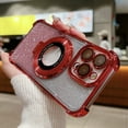 thumbnail image 1 of Cutyskin for iPhone 15 Plus Glitter Magnetic Case with Invisible Ring Holder Stand [Compatible with MagSafe] Luxury Bling Plating Full Camera Lens Protection For iPhone 15 Plus, Red, 1 of 13