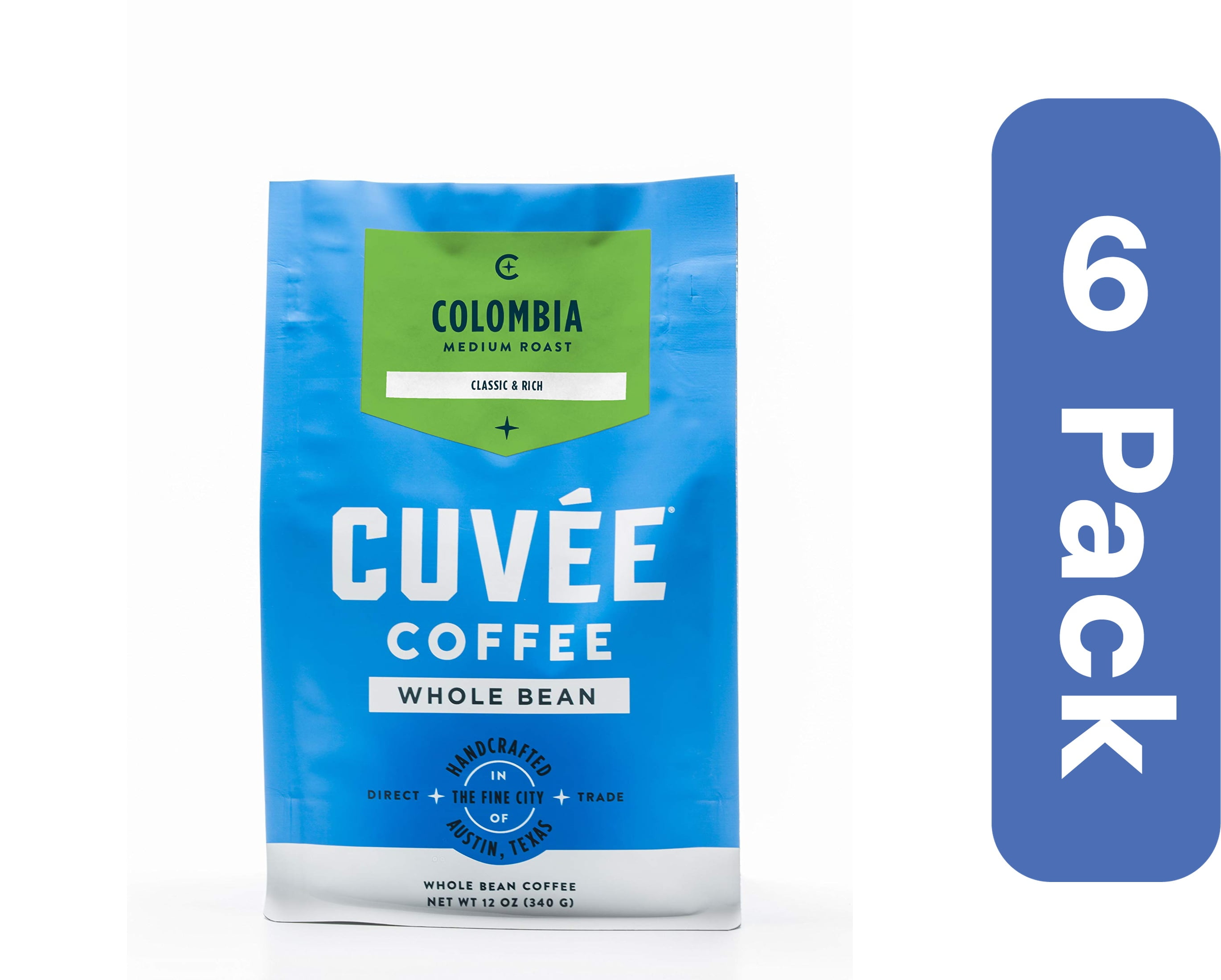 Cuvee Coffee Whole Bean Colombia 12 oz (Pack Of 6)