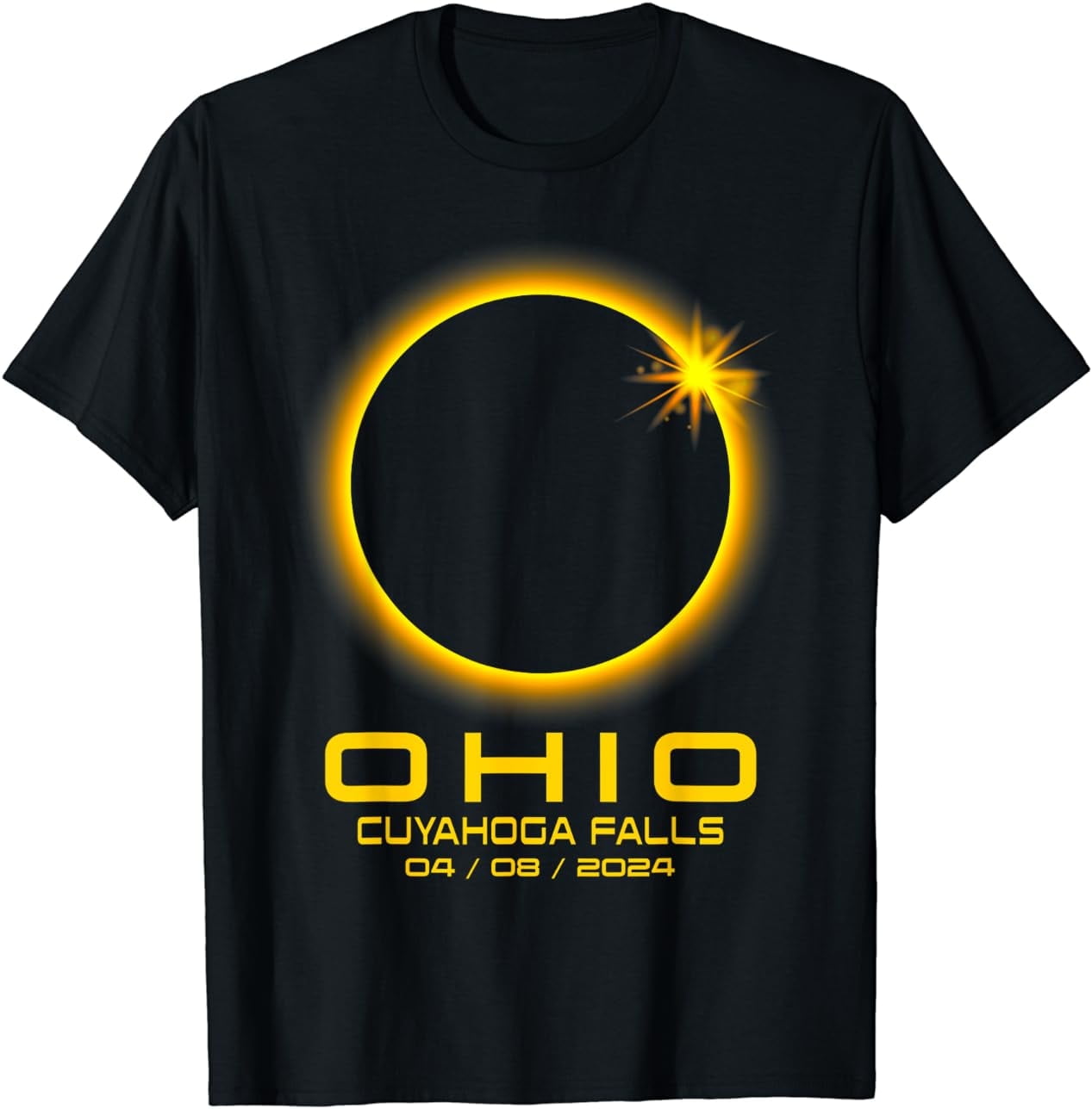 AAKMWHZC Cuyahoga Falls Ohio OH Total Solar Eclipse 2024 T Shirt Tee
