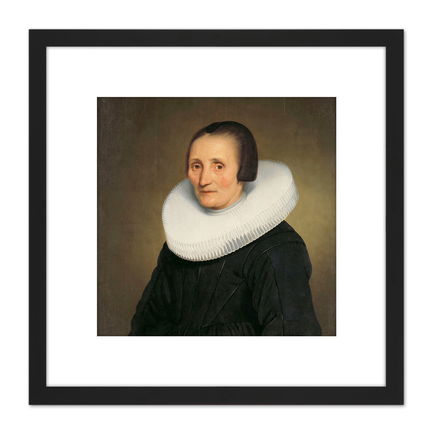 Cuyp Portrait Margaretha De Geer 8X8 Inch Square Wooden Framed Wall Art
