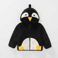 thumbnail image 1 of Cuzibr Girls Jacket Thermal Fuzzy Cute Animal Character Windproof Hooded Wool Coat Solid Full Zip Up Long Sleeve Jackets Winter Clothes,Black,3-4 Years, 1 of 7
