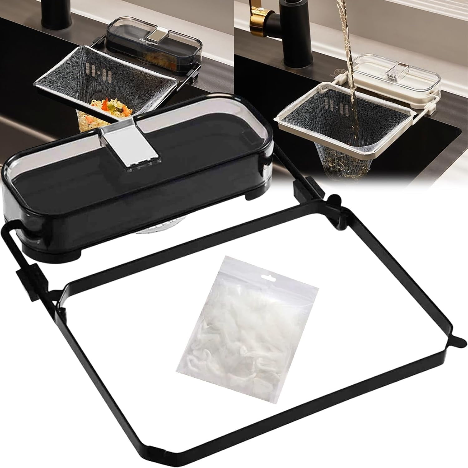 Meshmate Rotatable Kitchen Sink Strainer With Suction Cup - Includes 50 Mesh Bags, ABS Filter Rack - View #5