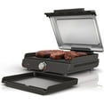 thumbnail image 1 of CvNinja GR101 Sizzle Smokeless Indoor Grill & Griddle, 14'' Interchangeable Nonstick Plates, Dishwasher-Safe Removable Mesh Lid, 500F Max Heat, Even Edge-to-Edge Cooking, Grey/Silver, 1 of 9