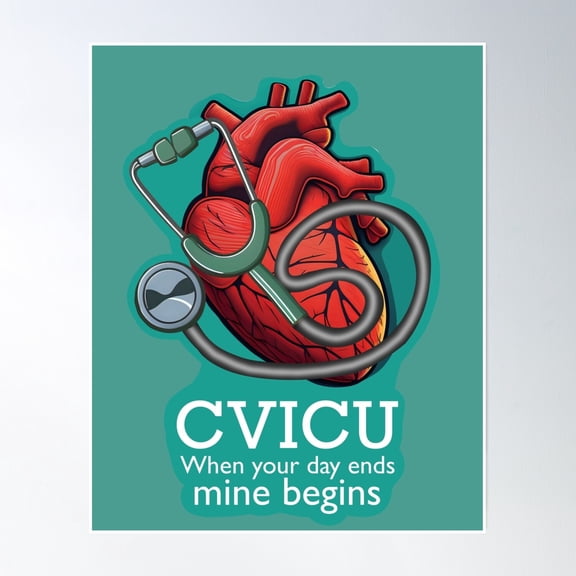 Cvicu T-Shirt - Sticker. Cardiovascular Intensive Care Unit Poster Wall Art, Modern Wall Decor, 24x36 UNFRAMED
