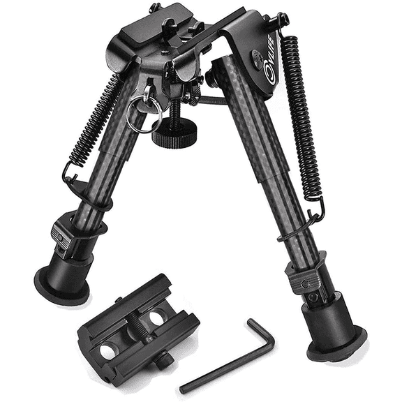 SharpOptics 6-9 Inches Carbon Fiber Bipod with Picatinny Adapter