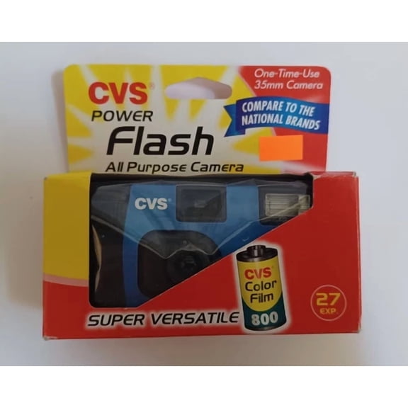 Cvs Power Flash Blue All Purpose One Time Use Camera 35Mm Process Before 2007-10