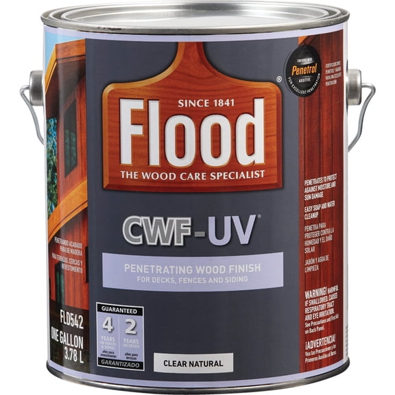 Flood CWF-UV Clear Wood Finish - Transparent, Penetrating, Liquid - 1 Gal Residential Use, Standard Application
