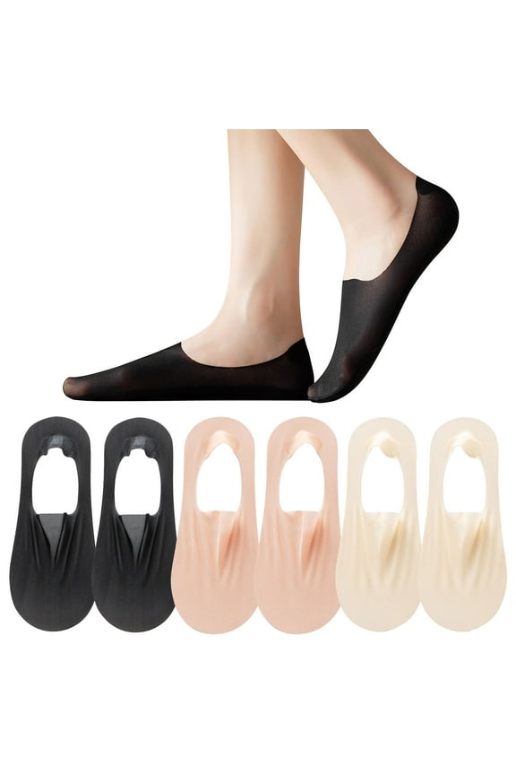 6 Pairs Womens Socks Smooth Seamless Socks Ventilation Non Slip Low Cut Invisible Liner Footies Socks Lightweight Low-Ankle Socks Summer Thin Breathable No Show Socks Womens for Flats Loafers