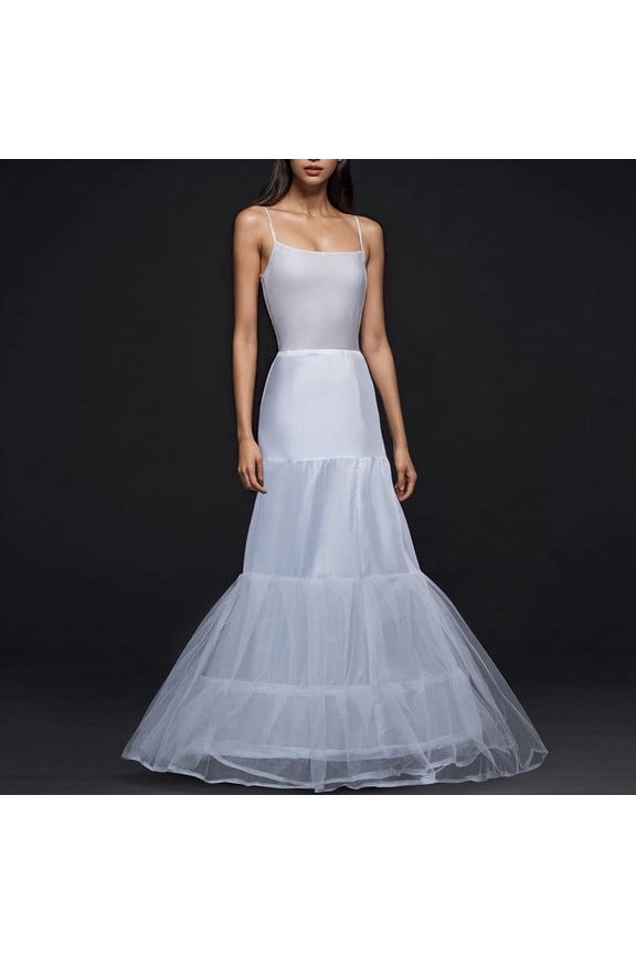 Crinoline Underskirt for Women A line Crinoline Petticoat 3 Hoop Skirt Underskirt Half Slip for Wedding Bridal Dress