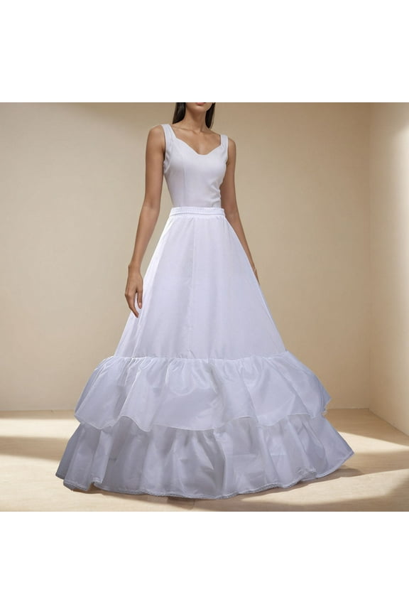 Crinoline Underskirt for Women A line Crinoline Petticoat 3 Hoop Skirt Underskirt Half Slip for Wedding Bridal Dress