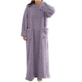 thumbnail image 1 of Cxenplz Flannel Plush Winter Nightgowns for Women Loose Long Sleeve Comfy Fuzzy Soft Sleepwear Pajama Dress with Pockets, 1 of 7