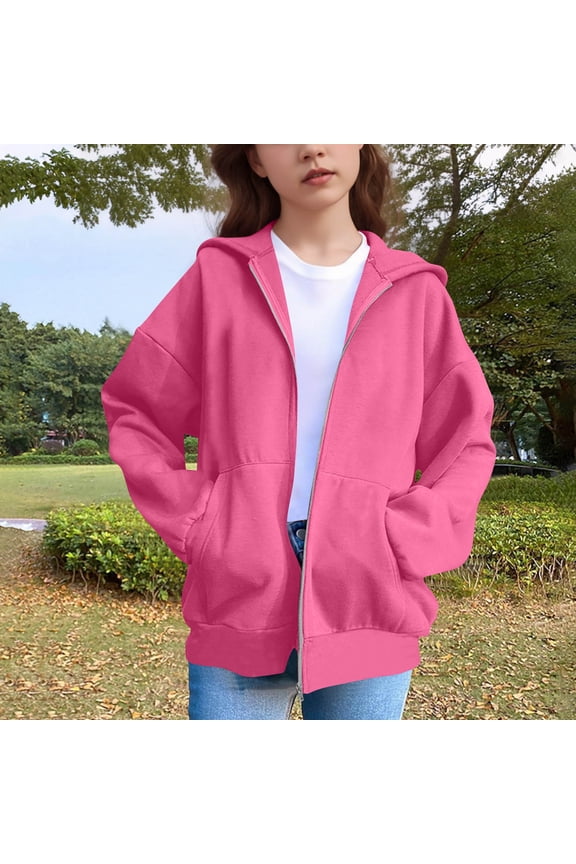 Girls' Hooded Sweatshirts Zipper Pullover Crop Tops for Teen Girls Long Sleeve Cute Ear Hoodies