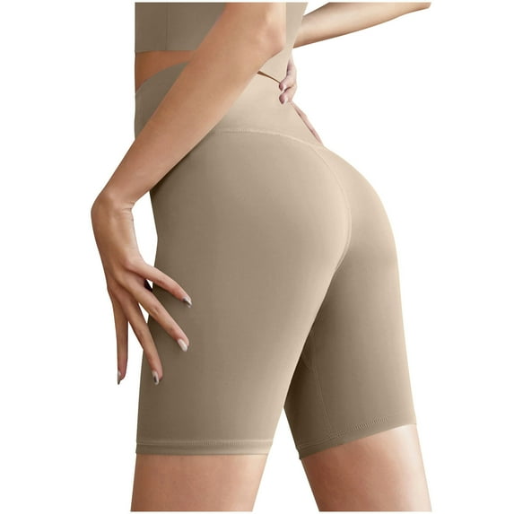 Cxenplz High Waisted Yoga Shorts for Women Summer Casual Soft Biker Shorts with Pockets