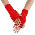 thumbnail image 1 of Cxenplz Knitted Fingerless Gloves for Women Stretchy Cable Knit Cold Weather Mittens Half Finger Gloves Wrist Warmers, 1 of 4