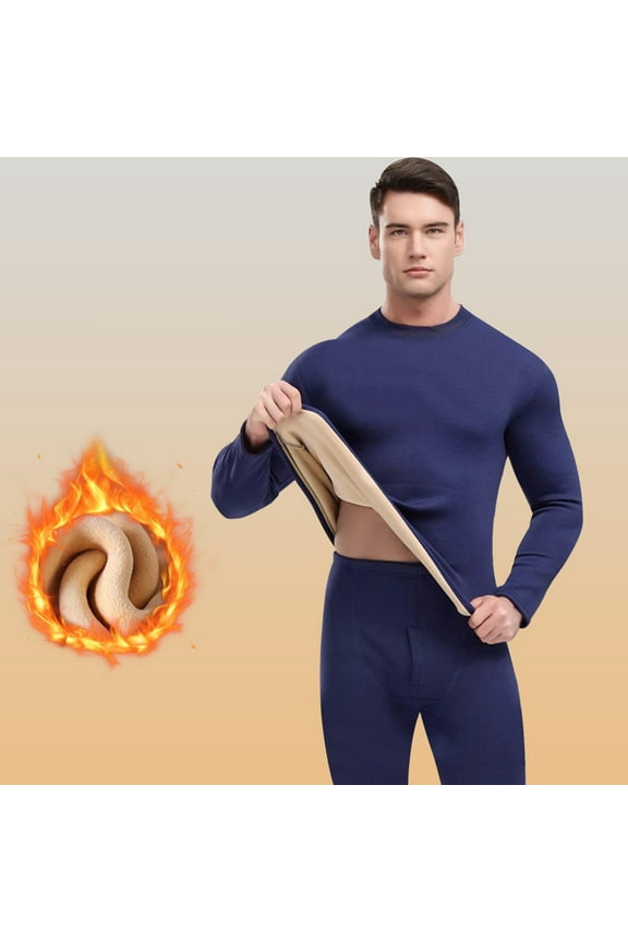 Long Johns Thermal Underwear for Men Soft Fleece Lined Base Layer Cold Weather Top Bottom 2 Piece Gift Set