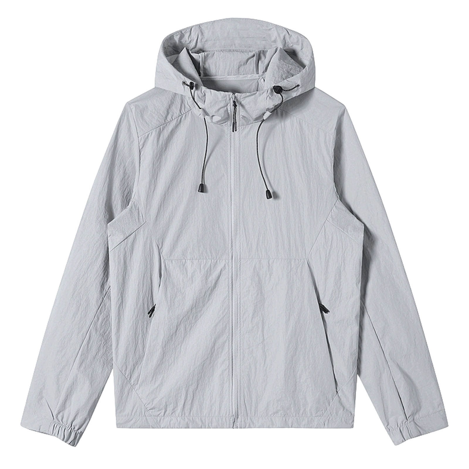 Cxenplz Men's Packable Rain Jacket Lightweight Waterproof Raincoat with ...