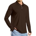 thumbnail image 1 of Cxenplz Men's Shirt Long Sleeve Golf Shirts Quick Dry Sun Protection Lightweight 3-Button Performance Work Fishing Athletic Tops, 1 of 9