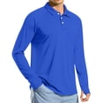 thumbnail image 1 of Cxenplz Men's Shirt Long Sleeve Golf Shirts Quick Dry Sun Protection Lightweight 3-Button Performance Work Fishing Athletic Tops, 1 of 9