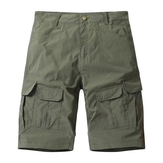 Cxenplz Men's Solid Cargo Shorts Multi-Pocket Utility Travel Casual Hiking Shorts for Work Outdoor