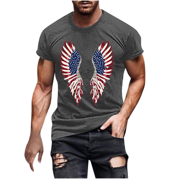 Cxenplz Mens Patriotic Shirts American Flag T-Shirt 4th of July Short Sleeve USA Memorial Day Tee Tops