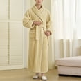 thumbnail image 1 of Cxenplz Mens Plush Long Bathrobe Shawl Collar Fleece Robe with Belt Full Length Winter Loungewear, 1 of 8