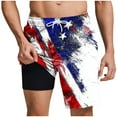 thumbnail image 1 of Cxenplz Mens Swim Trunks with Compression Liner American Flag Independay Day Board Shorts 2 in 1 Quick Dry Swim Shorts Swimwear Bathing Suits, 1 of 6