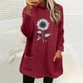 thumbnail image 1 of Cxenplz Oversized Sweatshirt for Women Plus Size Crew Neck Sherpa Fleece Sweatshirts Cute Print Winter Long Sleeve Graphic Tops Pockets, 1 of 3