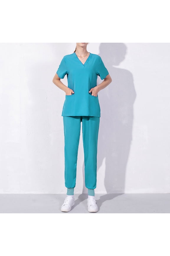 Scrubs for Women Set Comfortable Breathable Scrub Tops and Scrub Pants Medical Nursing Uniforms Set