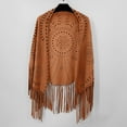 thumbnail image 1 of Cxenplz Shawls for Women Fringed Western Wrap Scarf Hollow Stole Cape Scarf with Long Tassels, 1 of 5