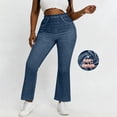 thumbnail image 1 of Cxenplz Stretchy Flare Jeans for Women High Waisted Pull On Bell Bottom Jeans Trendy Elastic Tummy Control Denim Pants, 1 of 7